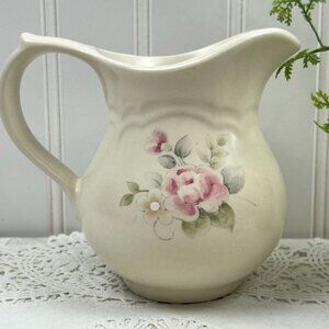 Vintage Pfaltzgraff Tea Rose Cream Pitcher Ceramic Collectible Floral Cream